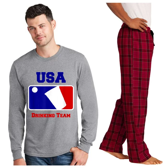 Usa Drinking Team Funny Party Beer Pong Games Long Sleeve Pajama Set