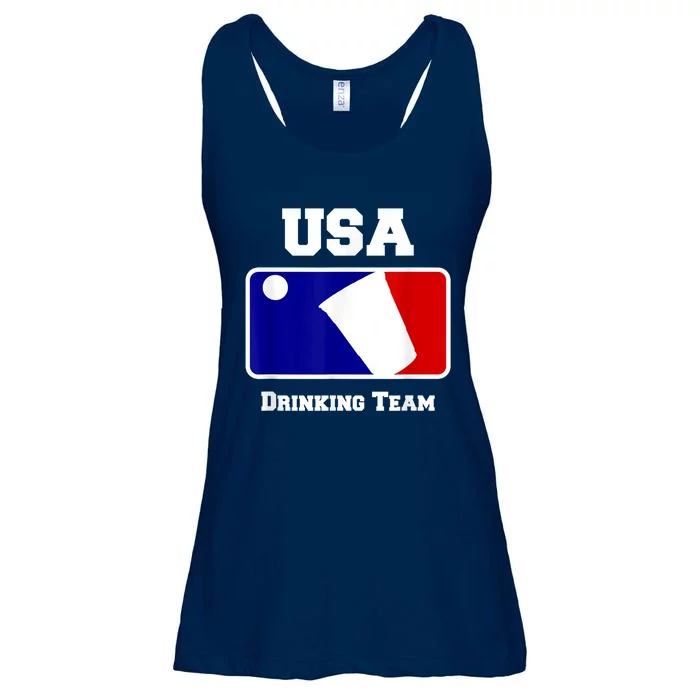 Usa Drinking Team Funny Party Beer Pong Games Ladies Essential Flowy Tank