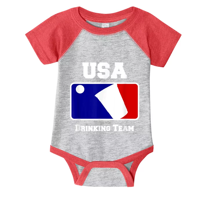 Usa Drinking Team Funny Party Beer Pong Games Infant Baby Jersey Bodysuit