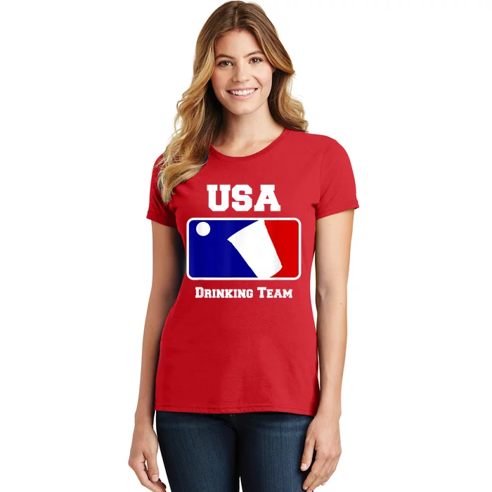 Usa Drinking Team Funny Party Beer Pong Games Women's T-Shirt