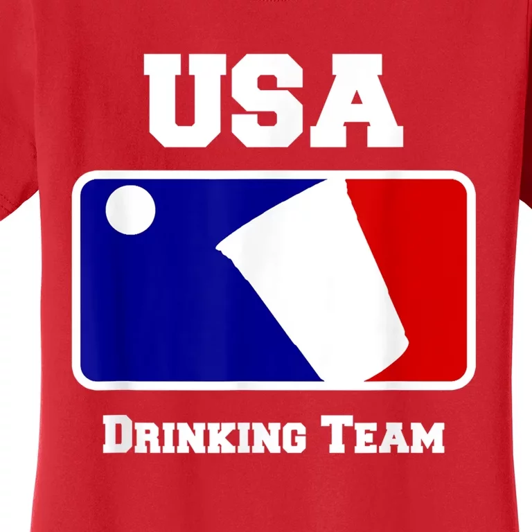 Usa Drinking Team Funny Party Beer Pong Games Women's T-Shirt