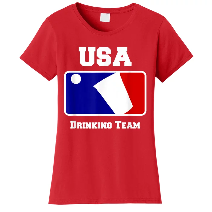 Usa Drinking Team Funny Party Beer Pong Games Women's T-Shirt