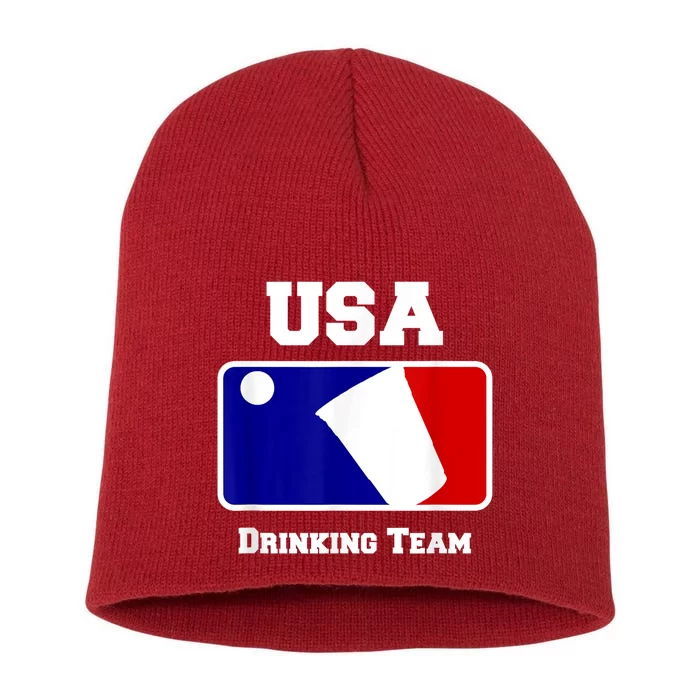 Usa Drinking Team Funny Party Beer Pong Games Short Acrylic Beanie