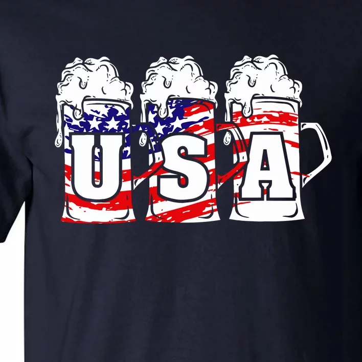 USA Drinking Team Member American Flag 4th Of July Beer Tall T-Shirt