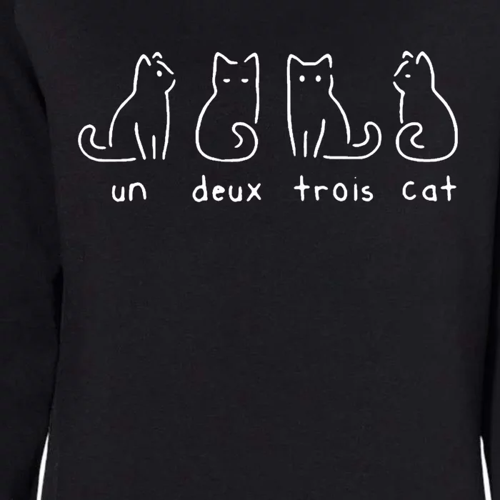 Un Deux Trois Cat Funny Womens California Wash Sweatshirt