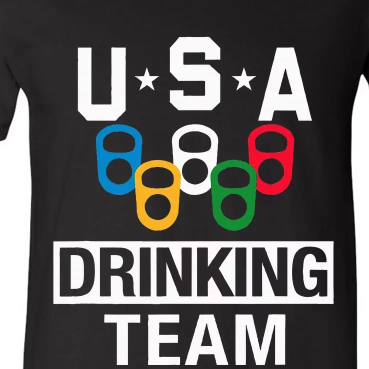 Usa Drinking Team Beer Party V-Neck T-Shirt