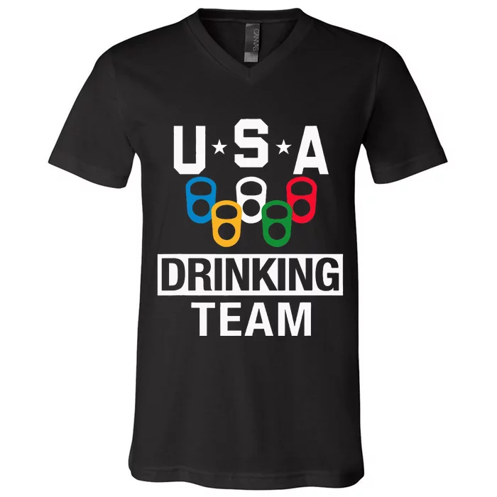 Usa Drinking Team Beer Party V-Neck T-Shirt