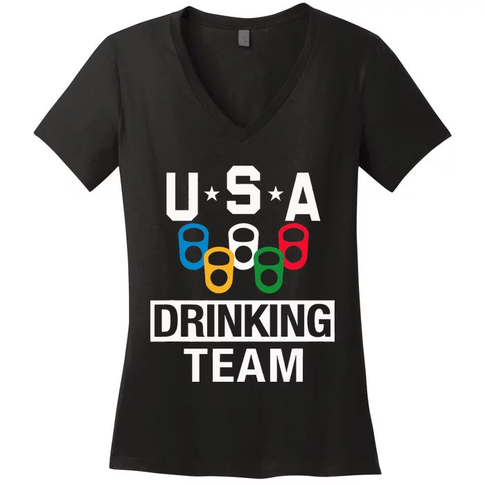 Usa Drinking Team Beer Party Women's V-Neck T-Shirt