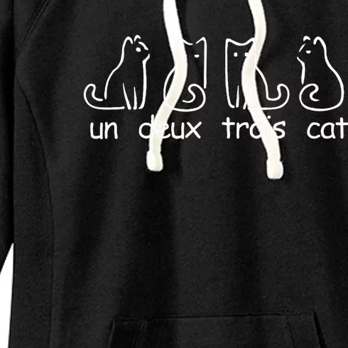 Un Deux Trois Cat Funny Cat  Cat Lovers Cat Mom Women's Fleece Hoodie