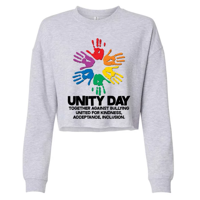 Unity Day Together Against Bullying United For Kindness Acceptance Inclusion Cropped Pullover Crew