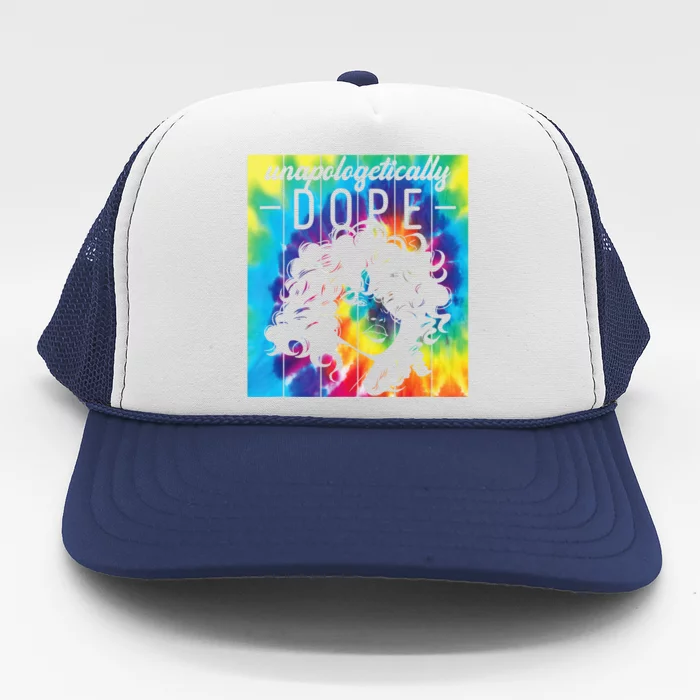 Unapologetically Dope Tie Dye Retro Black History Month Trucker Hat