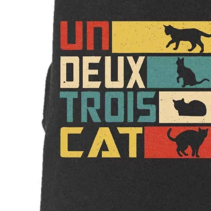 Un Deux Trois Cat Funny French Pun Funny Cat Doggie 3-End Fleece Hoodie