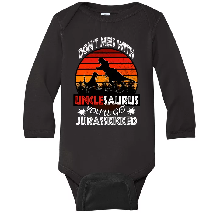 Uncle Dinosaur Baby Long Sleeve Bodysuit