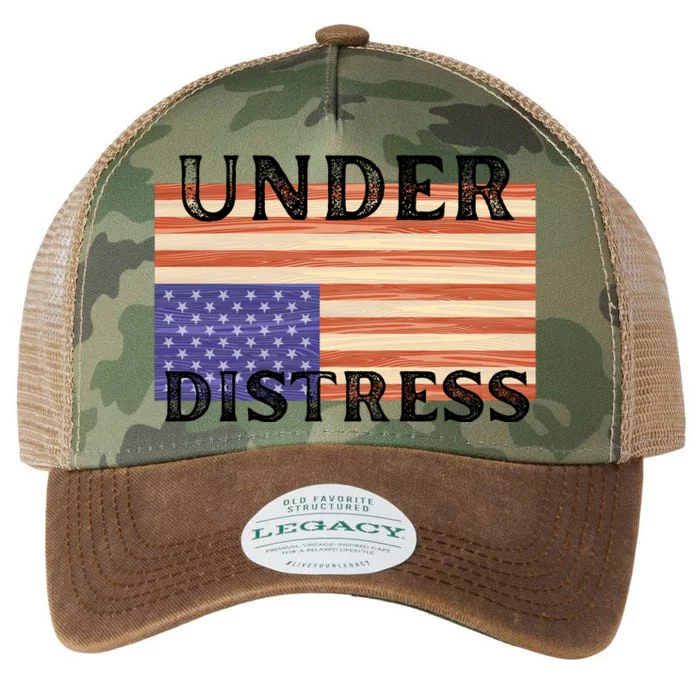 Under Distress Upside Down American Flag USA Legacy Tie Dye Trucker Hat