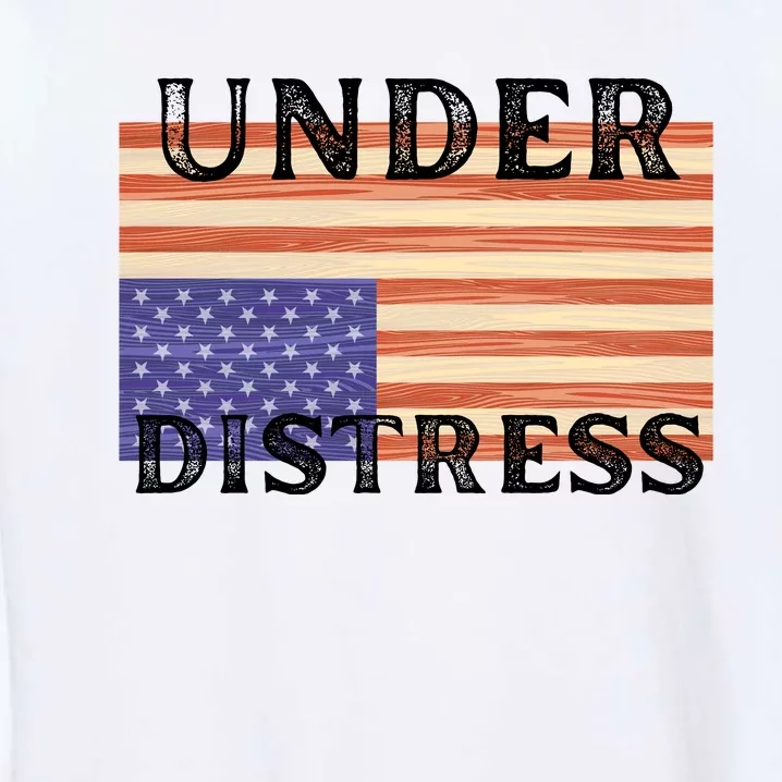 Under Distress Upside Down American Flag USA Garment-Dyed Sweatshirt