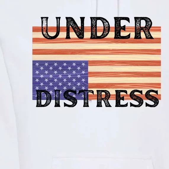 Under Distress Upside Down American Flag USA Premium Hoodie