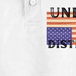 Under Distress Upside Down American Flag USA Dry Zone Grid Performance Polo