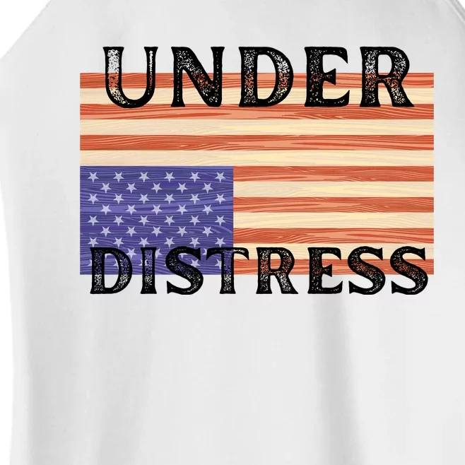 Under Distress Upside Down American Flag USA Women’s Perfect Tri Rocker Tank