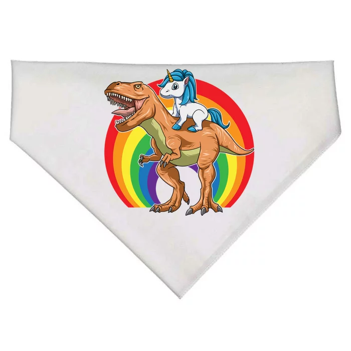 Unicorn Dinosaur Unicorn Riding Dinosaur Trex Cute Gift USA-Made Doggie Bandana