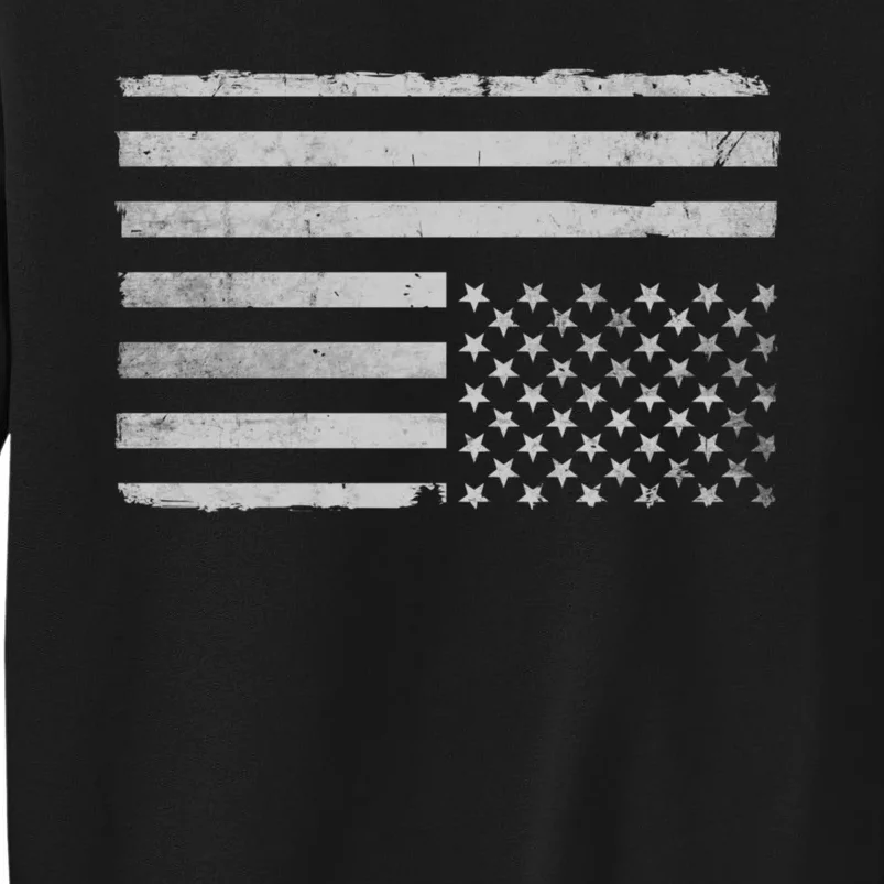 Upside Down Us Flag Distressed American Flag Sweatshirt