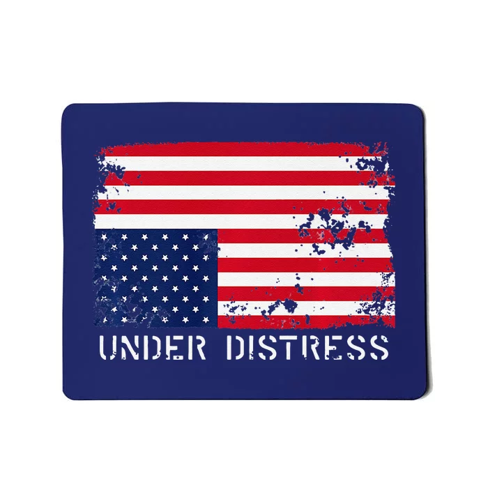 Under Distress Upsidedown American Flag Premium Mousepad