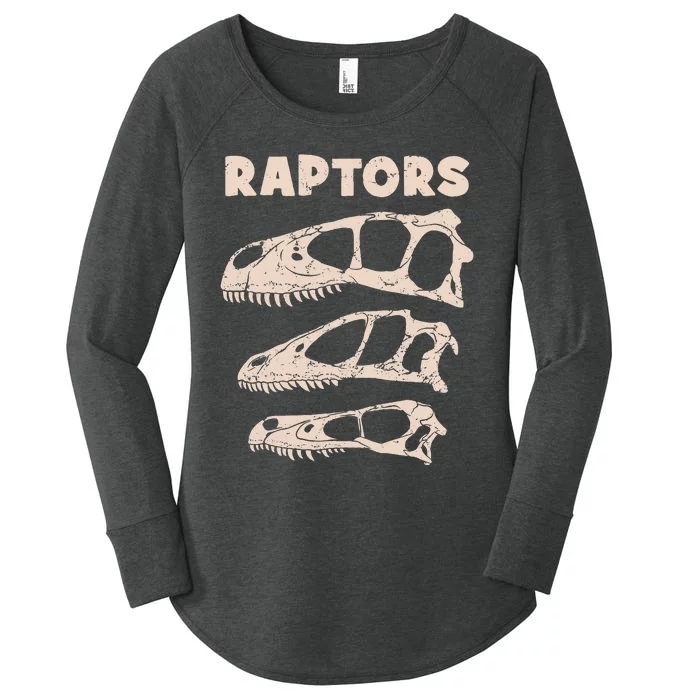 Utahraptor Deinonychus Velociraptor Skull Fossil Hunter Women's Perfect Tri Tunic Long Sleeve Shirt