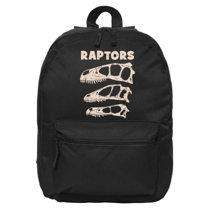 Utahraptor Deinonychus Velociraptor Skull Fossil Hunter 16 in Basic Backpack