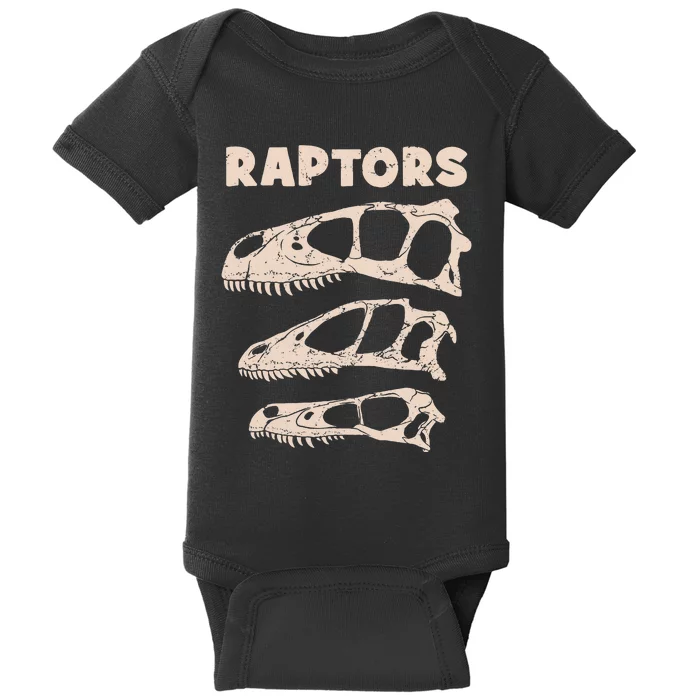 Utahraptor Deinonychus Velociraptor Skull Fossil Hunter Baby Bodysuit