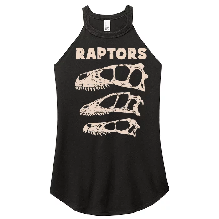 Utahraptor Deinonychus Velociraptor Skull Fossil Hunter Women’s Perfect Tri Rocker Tank