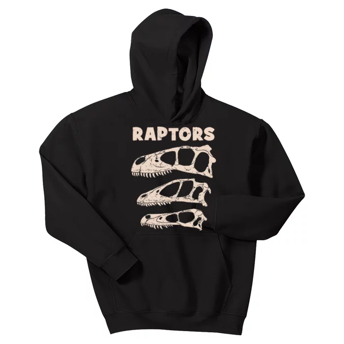 Utahraptor Deinonychus Velociraptor Skull Fossil Hunter Kids Hoodie