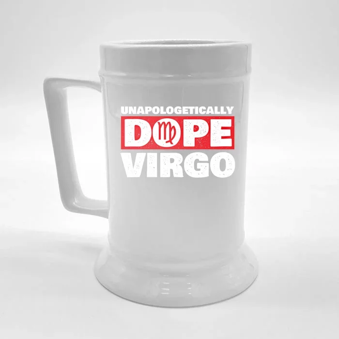 Unapologetically Dope Virgo Birthday Horoscope Zodiac Sign Gift Front & Back Beer Stein