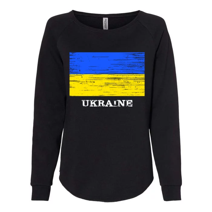 Ukraine Distressed Vintage World Flag Nationality Ukrainian Pride Womens California Wash Sweatshirt