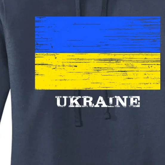 Ukraine Distressed Vintage World Flag Nationality Ukrainian Pride Women's Pullover Hoodie