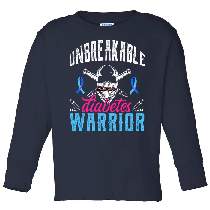 Unbreakable Diabetes Warrior Toddler Long Sleeve Shirt