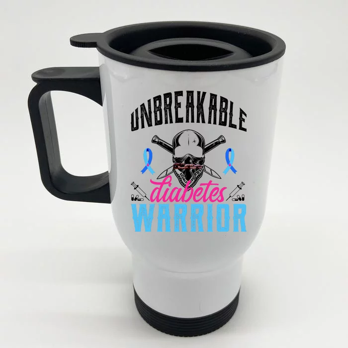 Unbreakable Diabetes Warrior Front & Back Stainless Steel Travel Mug