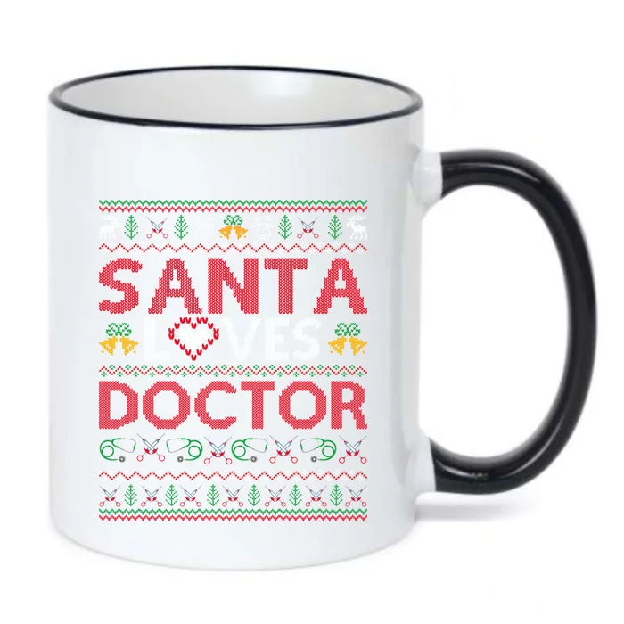 Ugly Doctor Xmas Gift Santa Loves Doctor Christmas Cute Gift Black Color Changing Mug