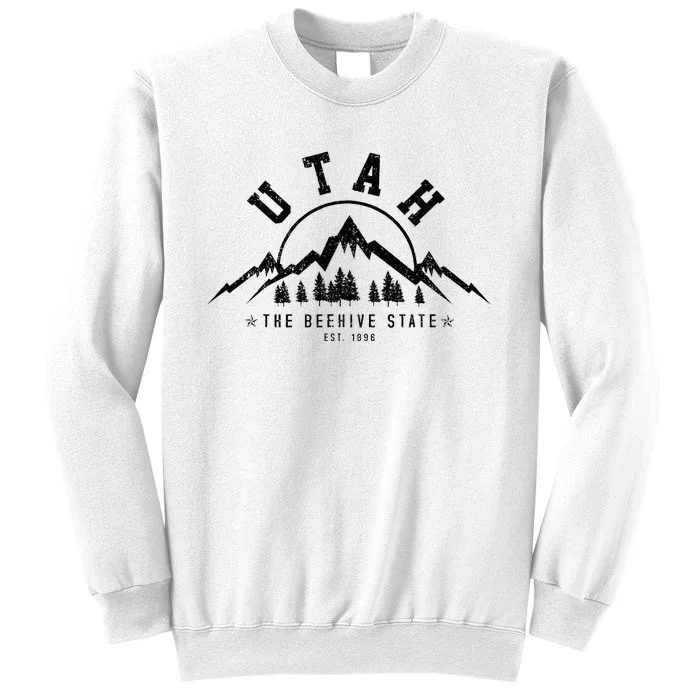 Utah Est. 1896 State Vintage Mountains Nature Outdoor Gift Sweatshirt