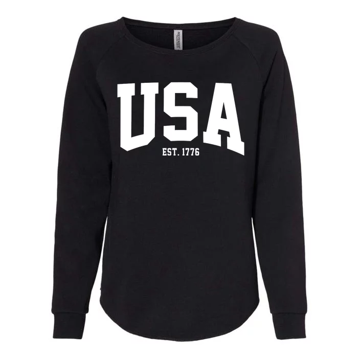 Usa Est 1776 Womens California Wash Sweatshirt