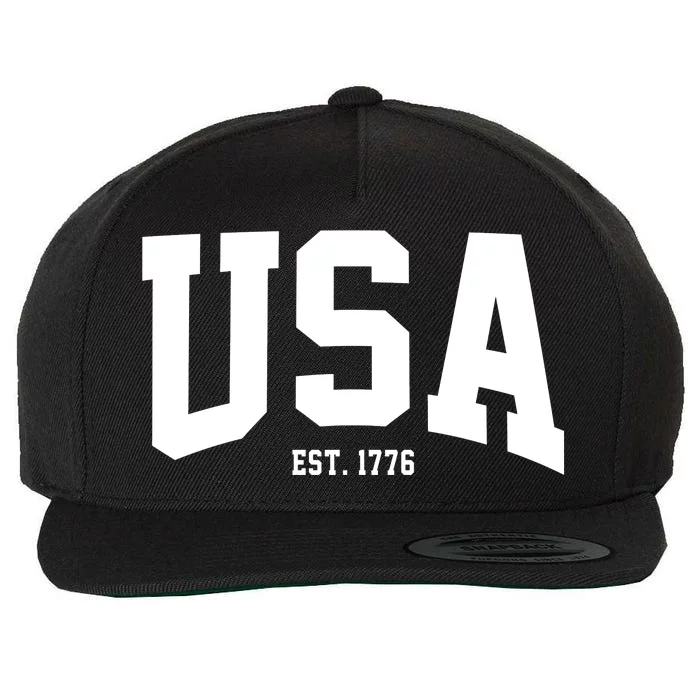 Usa Est 1776 Wool Snapback Cap