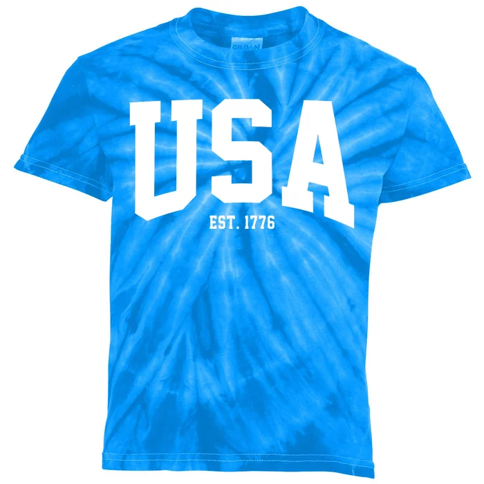 Usa Est 1776 Kids Tie-Dye T-Shirt