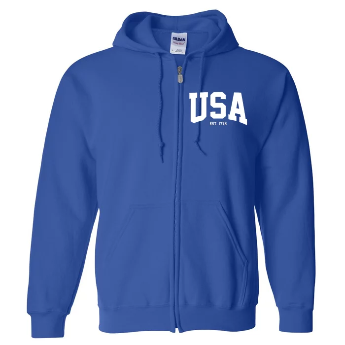 Usa Est 1776 Full Zip Hoodie