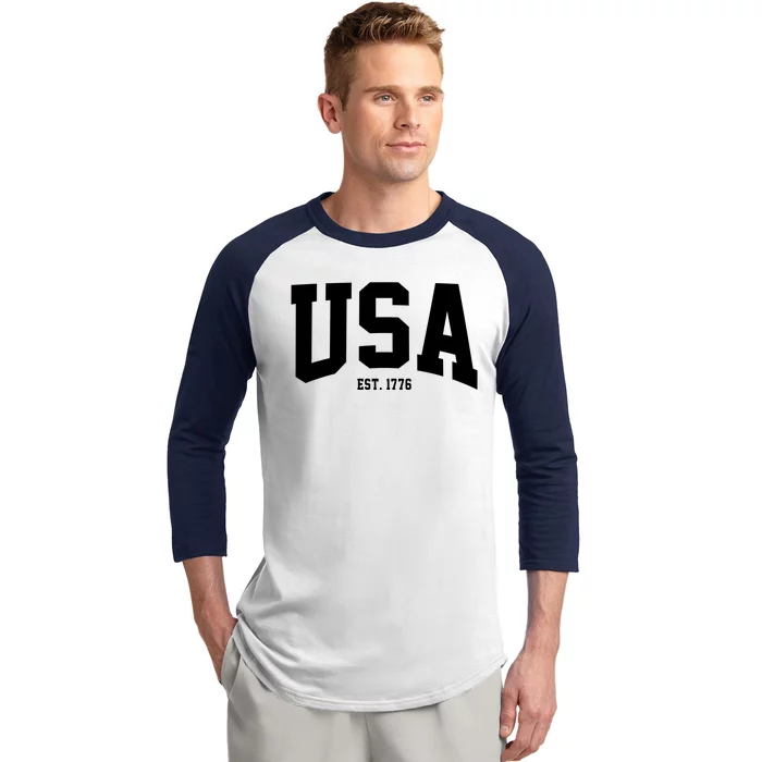 Usa Est 1776 Baseball Sleeve Shirt