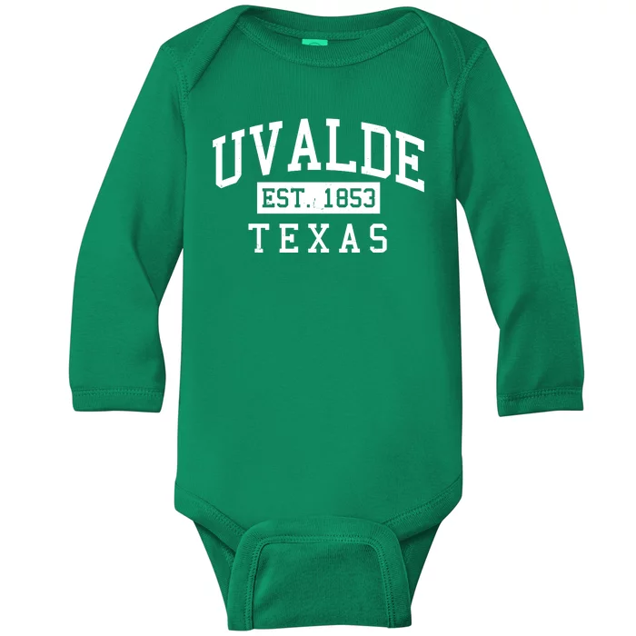 Uvalde EST 1853 Texas Baby Long Sleeve Bodysuit