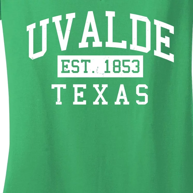 Uvalde EST 1853 Texas Women's V-Neck T-Shirt