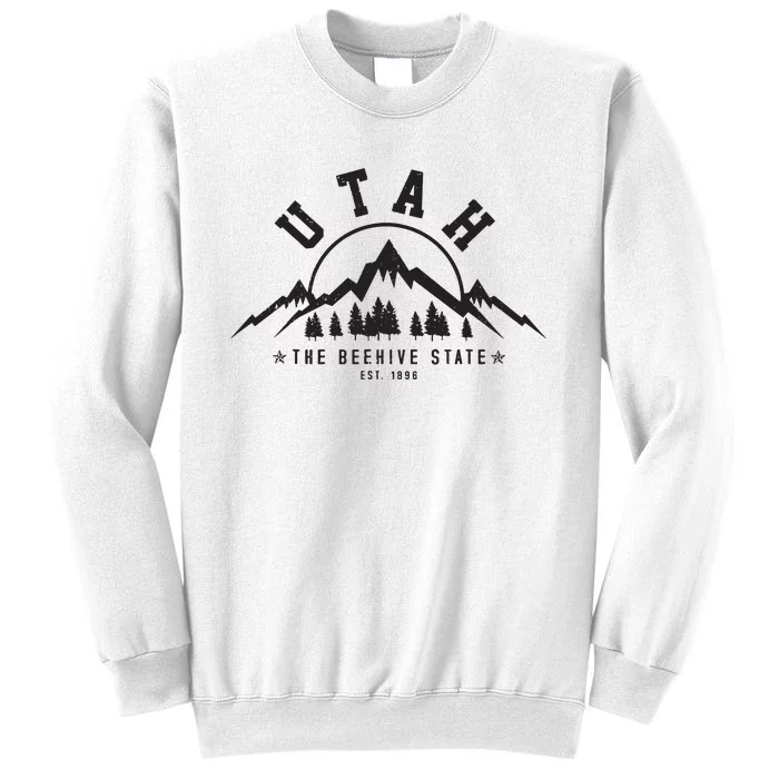 Utah Est 1896 State Vintage Mountains Nature Outdoor Gift Sweatshirt