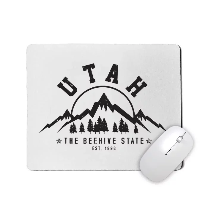 Utah Est 1896 State Vintage Mountains Nature Outdoor Gift Mousepad