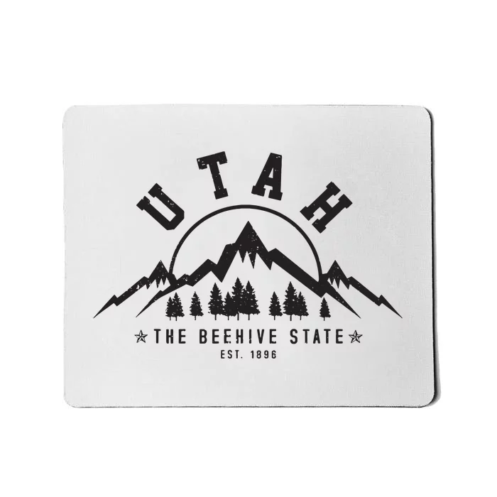 Utah Est 1896 State Vintage Mountains Nature Outdoor Gift Mousepad