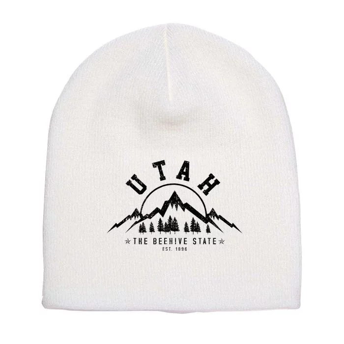 Utah Est. 1896 Usa America Souvenir Short Acrylic Beanie