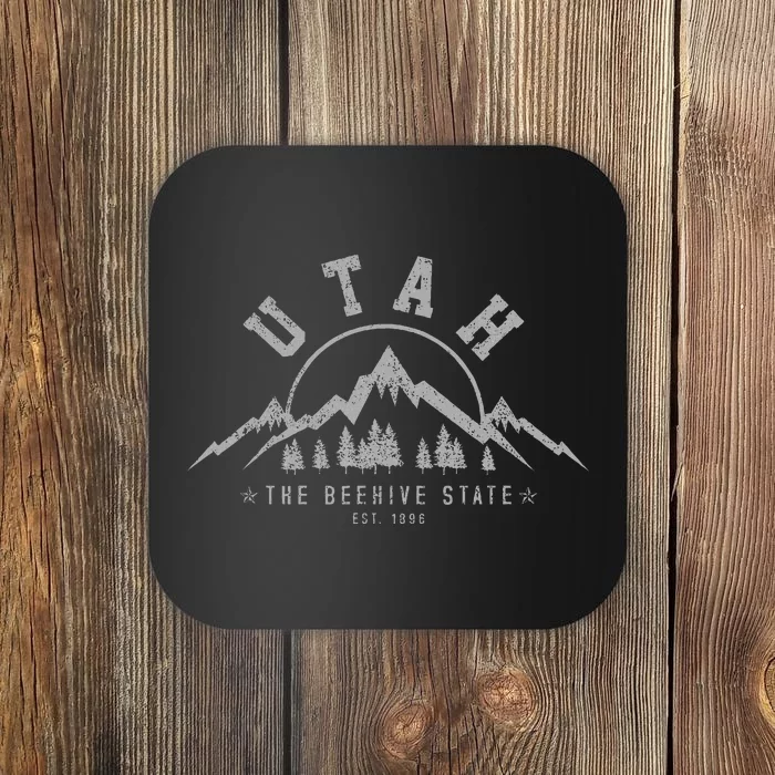 Utah Est. 1896 State Vintage Mountains Nature Outdoor Coaster