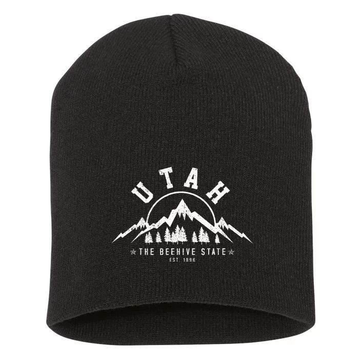 Utah Est. 1896 Usa America Souvenir Short Acrylic Beanie